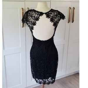 Akira Chicago Whimsygoth Dress Womens S Black Label Open Back Lace Wedding Guest